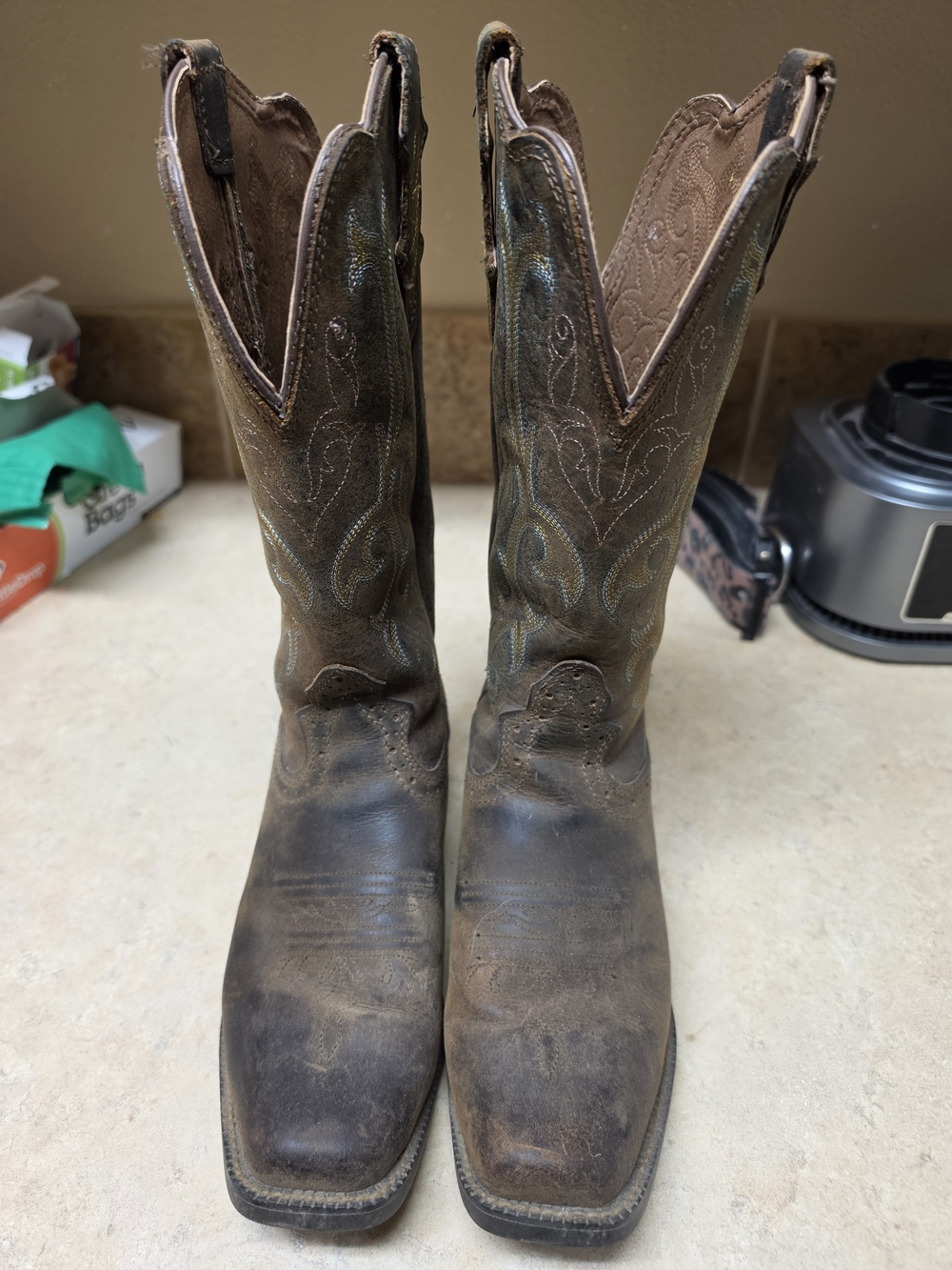 Justin Boots Brown Leather Western Heeled Cowboy Boots
